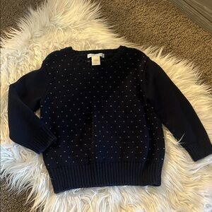Janie and Jack Navy Sweater with Silver Dot Accents